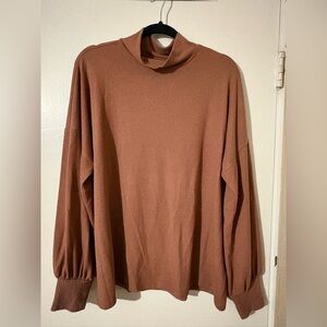 Maurices Women’s Cozy Mock Neck Sweater in Warm Brown